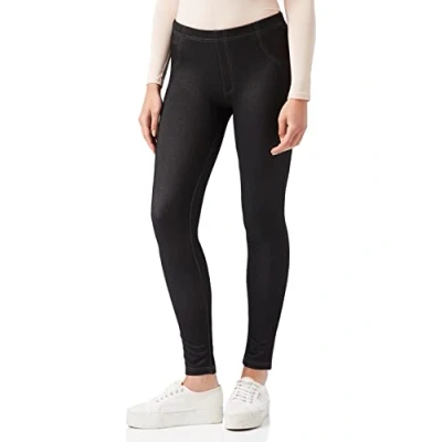 Obrázek Nur Die Treggings v džínovém vzhledu Relax &amp; Go Stretch s kapsami komfortní pas Skinny Fit dámy, černá