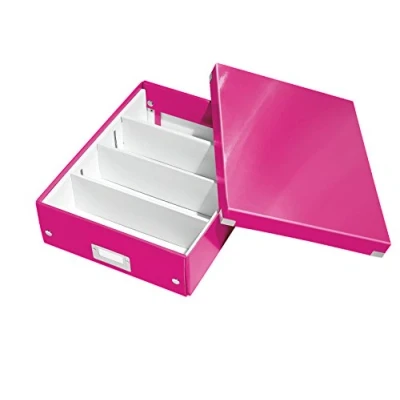 Obrázek Organizér Click &amp; Store Wow od Leitz, 60570001, šedý karton, Tmavorůžová střední