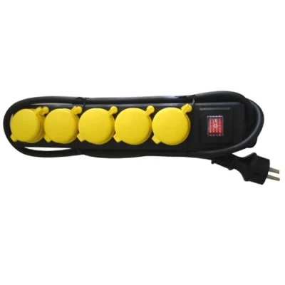 Obrázek UNITEC FR stolní zásuvka, IP44,5F, 1,5m, H07RN F3G1,5mm², sw/ge