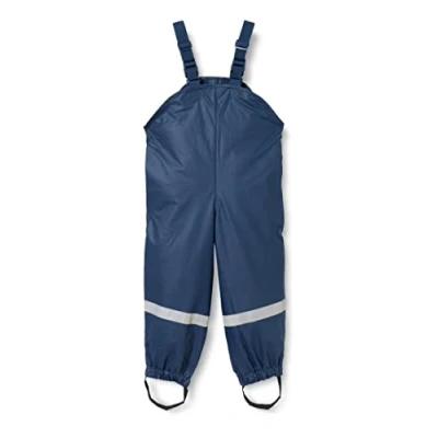 Obrázek Playshoes Plátěné kalhoty s laclem do deště bez podšívky Unisex dětské větruodolné a nepromokavé oblečení deště, námořní, 74, Námořnická modrá