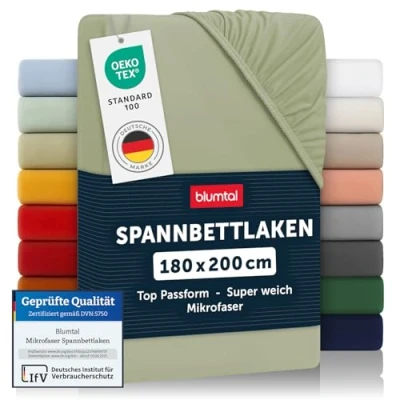 Obrázek Blumtal® napínací prostěradlo 180 x 200 cm z mikrovlákna s certifikací Öko Tex plátno /