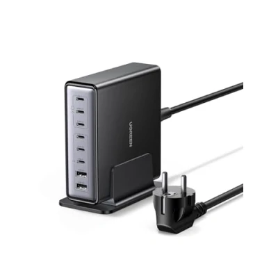 Obrázek UGREEN USB C nabíječka 200 W GaN síťový zdroj 8 portů, desktop nabíjecí stanice PD 100 rychlonabíječka vícenásobně podporuje PPS kompatibilní s MacBook Pro/Air, řady iPhone, Galaxy