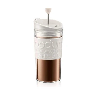 Obrázek Bodum Travel Press Kaffeebereiter, Kunststoff, Weiß/transparent, 8.9 cm