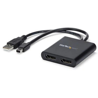 Obrázek StarTech.com 2 Port Multi Monitor Adapter Mini DisplayPort auf 2x MST Hub Zweimal 4K 30Hz Zwei Erweiterte oder Gespiegelte Monitore Windows PCs mDP 1.2 DP (MSTMDP122DP)