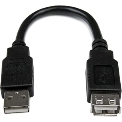 Obrázek StarTech.com USB 2.0 prodloužení 15 cm A prodlužovací kabel konektor na zdířku černý