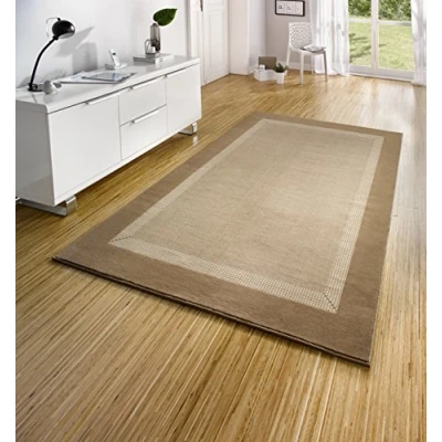 Obrázek Hanse Home koberec běhoun 120 x 170 cm kobercový měkký s krátkým vlasem, moderní design, na chodbu, ložnici, dětský pokoj, koupelnu, obývací kuchyň, dekorační béžový krémový