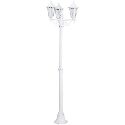 Obrázek EGLO venkovní stojací lampa Laterna 5, 3 žárovky svítidlo, z litého hliníku a skla, barva: bílá, objímka: E27, IP44