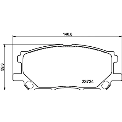 Obrázek HELLA PAGID brzdové destičky vpředu nejsou připraveny pro výstražné ukazatele opotřebení čtyři v sadě T1316 mj. LEXUS / TOYOTA 8DB 355 010 071