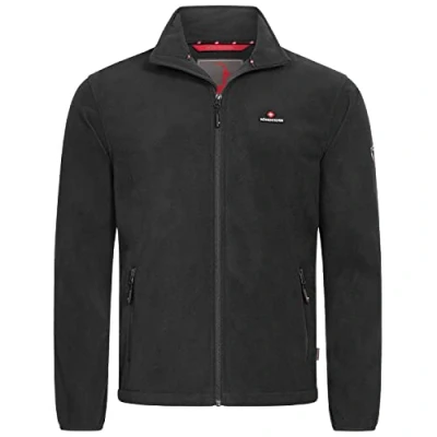 Obrázek Höhenhorn Pánská fleecová bunda Badus Mikrofleece Full Zip Troyer Outdoor Wander Trekking, černá