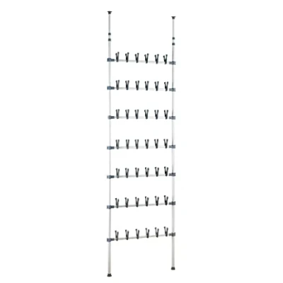 Obrázek WENKO Teleskop Schuhregal Atlas, Schuh Aufbewahrung für 42 Paar Schuhe, Ausziehbar von 100 300 cm, Metall, 68,5 x 8,5 Weiß/Grau
