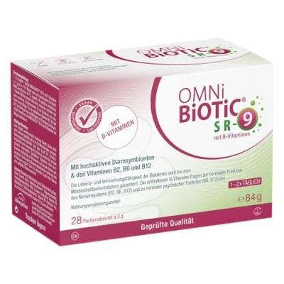 Obrázek OMNi BiOTiC SR 9 s vitamíny B 28 porcí (84 g) kmenů bakterií 15 miliard zárodků v denní dávce prášek Vegan bez lepku laktózy pro každodenní použití