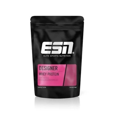 Obrázek ESN Designer Whey Protein prášek, Hazelnut, 1 kg, až 23 g proteinu v každé porci, ideální pro růst a udržení svalů, testovaná kvalita made in Germany