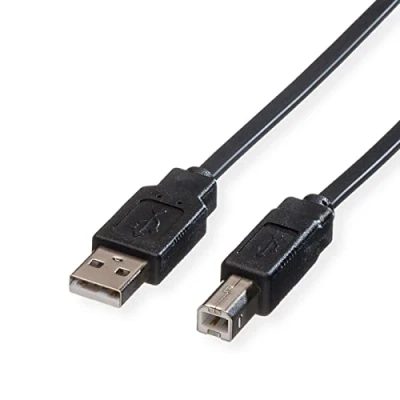 Obrázek ROLINE Rotronic USB 2.0 kabel připojovací A/konektor B/konektor 1,8 m plochý