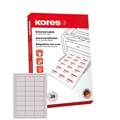 Obrázek Kores Univerzální etikety, 64.6 X 33,8 mm, 100 listů, Bílá