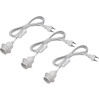 Obrázek Meister Objímka žárovky E27 3,5 metru bílá 3 kusy s vypínačem Ideální pro DIY projekty Vhodné stojací a závěsné lampy / zavěšení kabel svítidlo 7443890