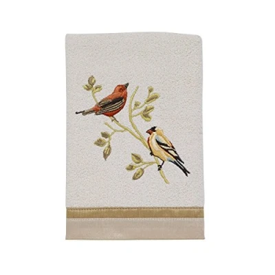 Obrázek Avanti Linens Handtuch, weiche und saugfähige Baumwolle, Natur Badezimmer Dekor (vergoldete Vogel Kollektion), elfenbeinfarben