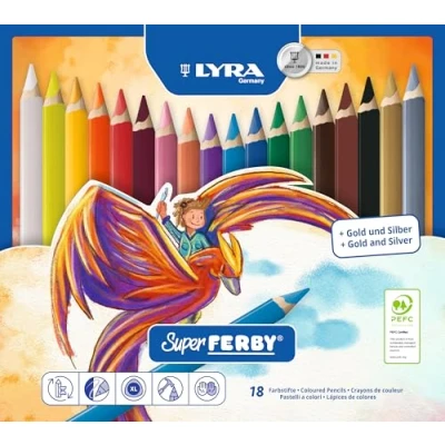Obrázek LYRA Super Ferby kovové pouzdro s 18 barevnými tužkami, tříděné