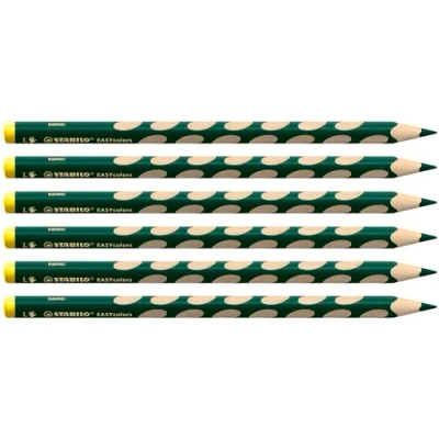Obrázek Ergonomická pastelka pro leváky STABILO Easycolors balení po 6 kusech listově zelená