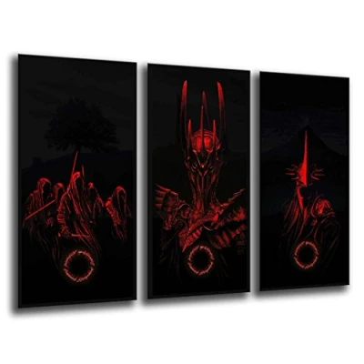 Obrázek Nástěnný obraz Pán prstenů, Sauron, 97 x 62 cm, dřevěný potisk formát XXL umělecký tisk, ref. 26013