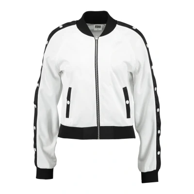 Obrázek Urban Classics Ladies Button UP Track Jacket Bomber bunda, Ženy, Velikost: Medium, White/black/white