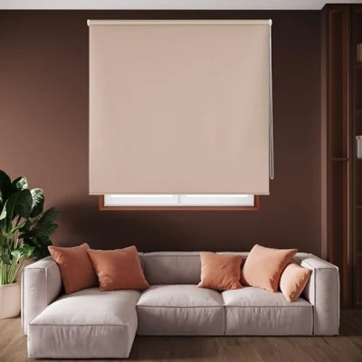 Obrázek Blindecor Draco Rollo verdunkelung Hellbraun, 100 x 230 cm (BxH) Stoffgröße 97 225 cm. Thermorollo für fenster