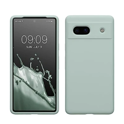 Obrázek kwmobile pouzdro na mobil pro Google Pixel 7a, 7a Case silikonové bezdrátové nabíjení Cool Mint