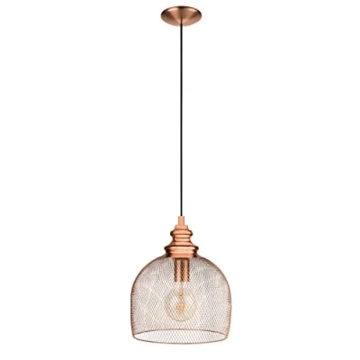 Obrázek EGLO závěsné svítidlo Straiton, jídelní stůl závěsná lampa industriální, vintage, z oceli v mědi, do jídelny, obývacího pokoje s objímkou E27