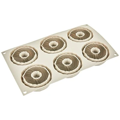 Obrázek silikomart Silikonform für MINI INTRECCIO Monoportions, Antihaftbeschichtet, 6 1er Pack Backform, 3D Design, Ø 75 h 35 mm, Volumen 630 ml, Made in Italy