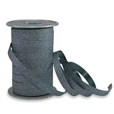Obrázek PRÄSENT Poly Glitter Ringelband Petrol, 100 m leicht kräuselndes Geschenkband, 10 mm Breite, Dekoband zum Basteln &amp; Einpacken von Geschenken, für Festliche Anlässe