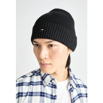Obrázek Tommy Hilfiger FLAG PIMA Beanie Unisex Čepice, Velikost: One Size, Black