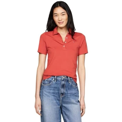 Obrázek Tommy Hilfiger 1985 SLIM Polotričko, Ženy, Velikost: Large, Terra red