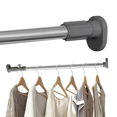 Obrázek Hershii Teleskopstange aus Metall Garderobenstange ohne Bohren Duschvorhangstange Kleiderstange zum Aufhängen,Rohrdurchmesser 25/22mm,40 60 cm,Loading Capacity 1520 kg