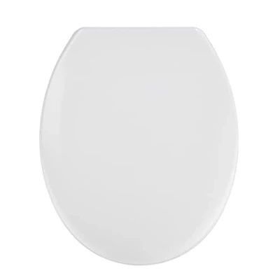 Obrázek WENKO WC sedátko Mod. Vigone antibakteriální Duroplast bílý nerozbitný odolný proti poškrábání nerezová ocel upevnění rozměry 37,5 x 45 cm 38 44 23,5 28