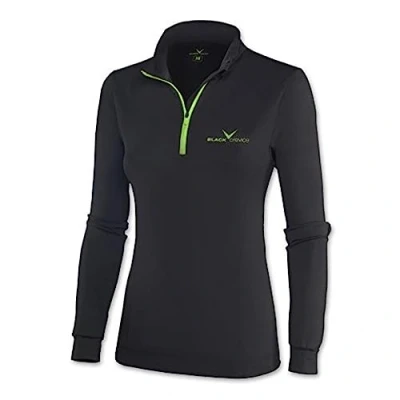 Obrázek Black Crevice Pánské lyžařské rolovací tričko se zipem, černá/zelená, XL