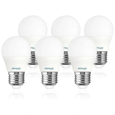 Obrázek Sigmaled lighting, LED Glühbirne E27 Sockel 6W (entspricht 50W), 550 Lumen, Warmweißes Licht (2800K), kleine Kugel Leuchtmittel G45, 6er Pack
