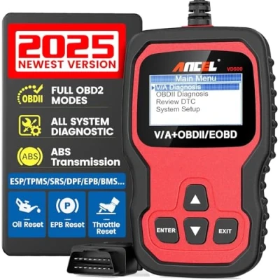 Obrázek ANCEL VD500Pro OBD2 diagnostický přístroj Auto, připojeno kabelem, čtečka chybových kódů pro VW/Audi/Skoda/Seat diagnostika vozidel, kontrolka motoru skener s olejem EPB TPS Reset v němčině