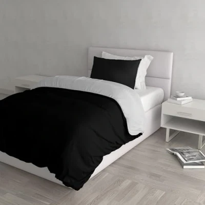 Obrázek Italian Bed Linen Natural Color Doubleface povlečení, 100% bavlna, černá/světle šedá (Nero/Grigio Chiaro), jednotlivé
