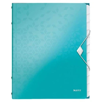 Obrázek Leitz 46340051 pořadač WOW, 12 přihrádek, PP, ledově modrá