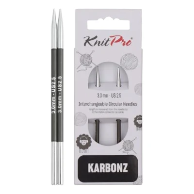 Obrázek KnitPro Karbonz (3,00 mm) speciální okruh vyměnitelné jehly 1 jednotka