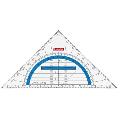 Obrázek Brunnen 104975933 geometrický trojúhelník Colour Code (pro školu a kancelář, 16 cm, nerozbitný, ergonomická rukojeť) modrá / azurová