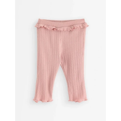Obrázek Lindex Leggings RIB Waist Frill Kalhoty pro děti, Velikost: 68, Dusty pink