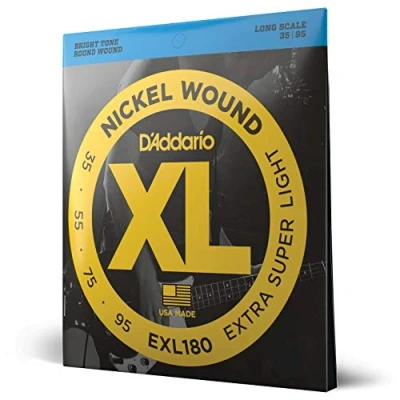 Obrázek D&#039;Addario E Basové kytarové struny Bass pro basovou kytaru Guitar EXL180 Extra Super Light, 3595 Long Scale
