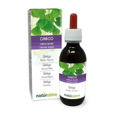 Obrázek Ginkgo (Ginkgo biloba) listy alkoholová tinktura Naturalma tekutý extrakt kapky 120 ml doplněk stravy Veganský