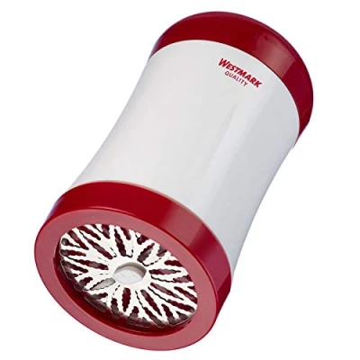 Obrázek Westmark Kráječ bylinek / struhadlo na sýr Parmazán, 2 v 1, s ostrými řezacími kotouči výměnu, 7,5 x 13,4 cm, nerezová ocel/plast, bílá/červená, 11602260