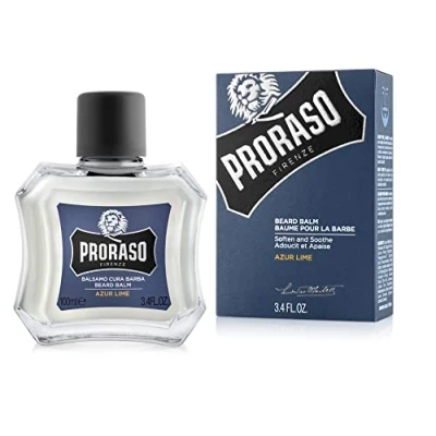 Obrázek Proraso Beard Balm Azur Lime, 100 ml, voňavý balzám na vousy chrání a pečuje o pomáhá zmírnit svědění podráždění, Made in Italy