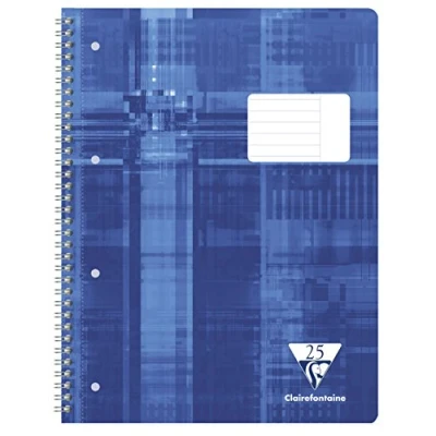 Obrázek Clairefontaine 68225C notebook se spirály STUDIO A4 vnitřní prokládaný vodorovný okraj 160 stran, barva modrá