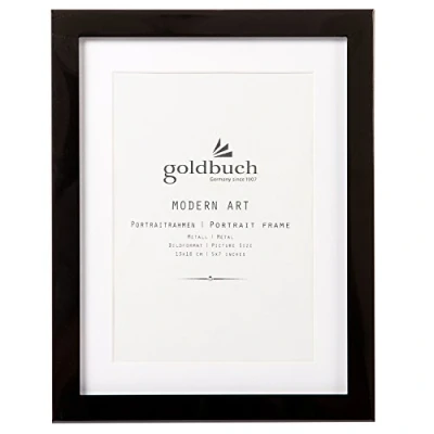 Obrázek goldbuch 960293 portrétní rámeček moderní umění, na 1 obraz ve formátu 13 x 18 cm, fotorámeček s stojánkem a bílou paspartou, kovový rám, samostatný fotorámeček, kov, černý
