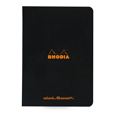 Obrázek Rhodia 119186C poznámkový sešit / Kladde DIN A5 14,8 x 21 cm, 48 listů Dot lineatur 80, není mikroperforovaný, černý, 1 kus