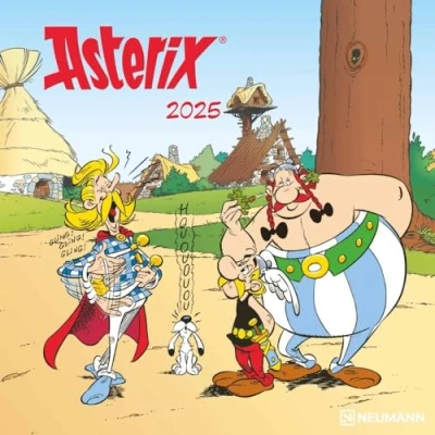 Obrázek N NEUMANNVERLAGE Asterix 2025 brožurní kalendář, 30 x cm, nástěnný kalendář s veselými ilustracemi Asterix, mezinárodními svátky a fázemi měsíce, mnoho místa na poznámky