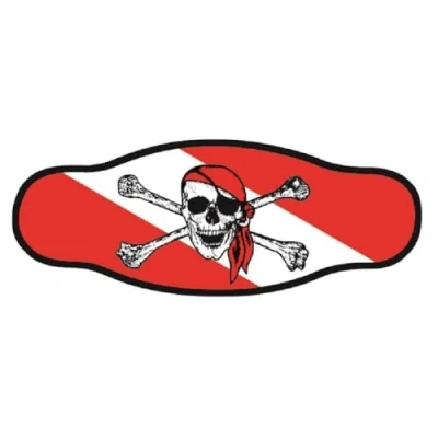Obrázek Best divers Uhrenarmband Maske aus Neopren, doppelt Folio, Jolly Roger